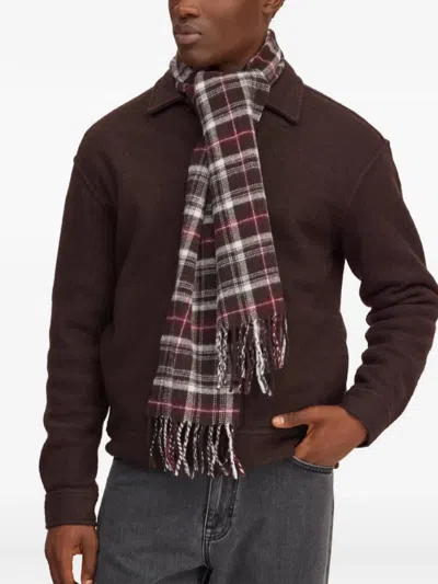 Nn07 Check-pattern Fringed Scarf In Multi