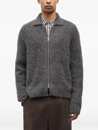 Samsoe & Samsoe Samsoe Samsoe Zip-front Alpaca-blend Cardigan In Gray