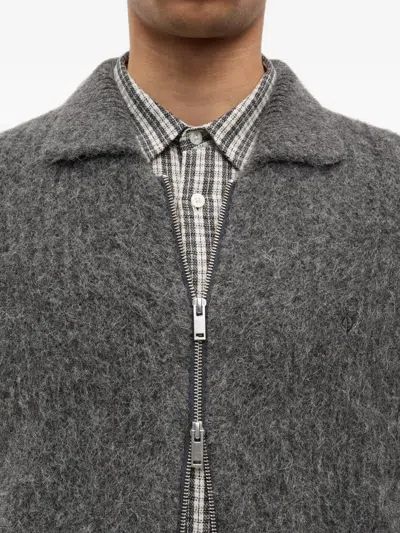 Samsoe & Samsoe Samsoe Samsoe Zip-front Alpaca-blend Cardigan In Gray