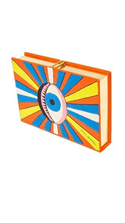 Shop Olympia Le-tan Eye Book Clutch In Оранжевый