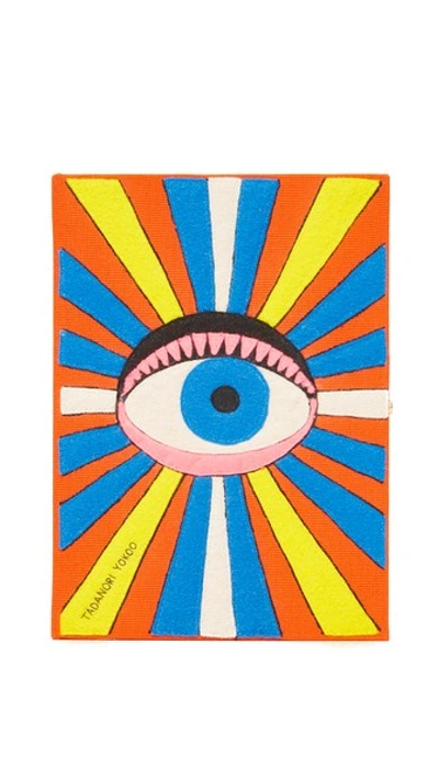 Shop Olympia Le-tan Eye Book Clutch In Оранжевый