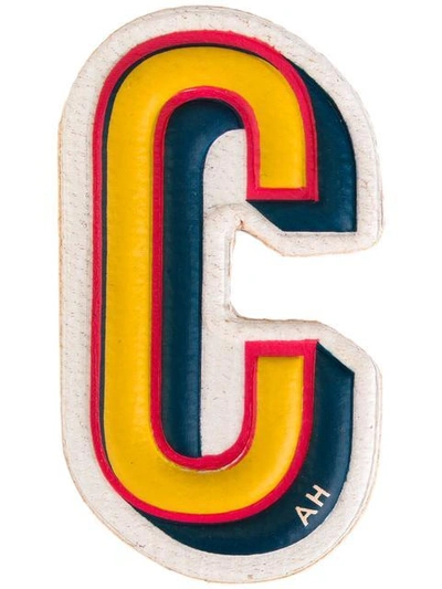 Shop Anya Hindmarch 'c' Sticker In Yellow