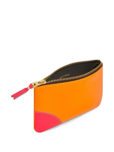 Comme Des Garçons Play Panelled Leather Zip Wallet In Yellow