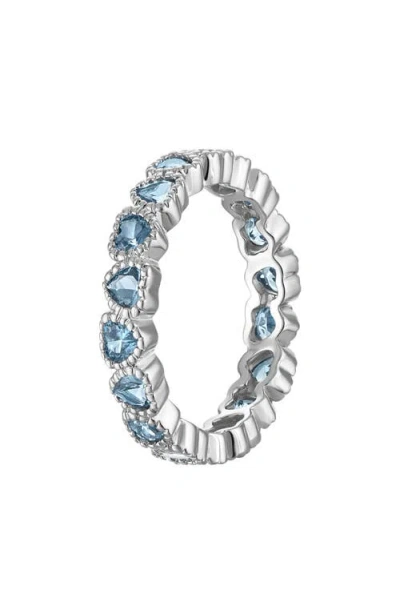 Fzn Created Ruby Heart Eternity Ring In London Blue
