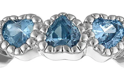 Fzn Created Ruby Heart Eternity Ring In London Blue