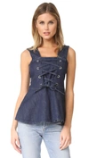 SEE BY CHLOÉ Denim Lace Up Top