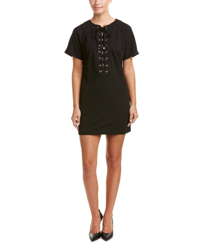 English Factory Lace-up Shift Dress' In Black