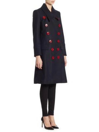 Shop Burberry Highlighted Wool Jacket In True Navy