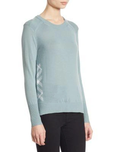 Shop Burberry Meigan Wool Pullover In Mid Grey