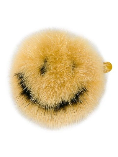 Shop Anya Hindmarch Smiley Face Sticker In Mustard