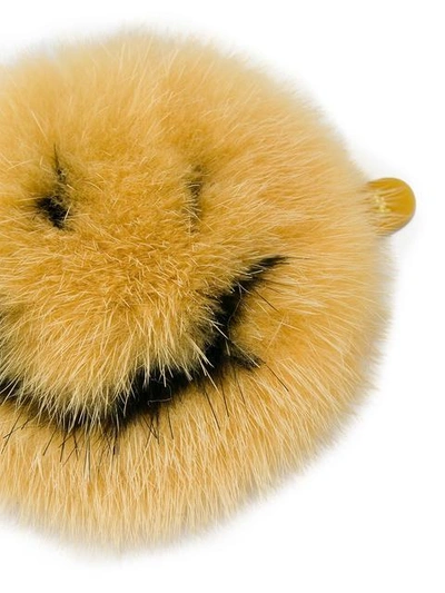 Shop Anya Hindmarch Smiley Face Sticker In Mustard