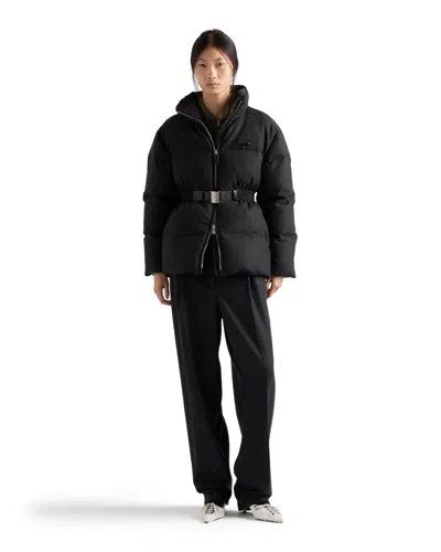 Prada Re-wool Down Jacket In Black