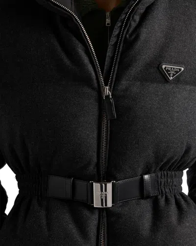 Prada Re-wool Down Jacket In Black
