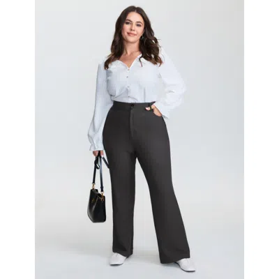 Bloomchic Supersoft Stretchy Plain Bootcut Pants In Black