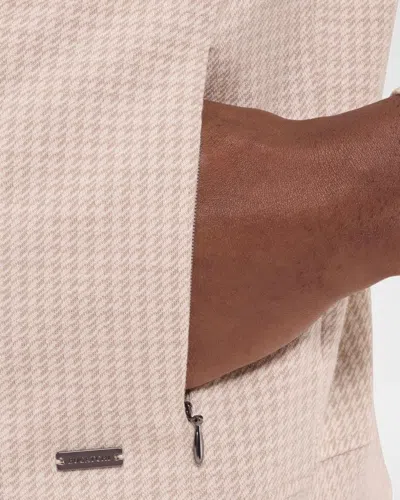 Bugatchi Houndstooth Full Zip Blouson Jacket In Neutral