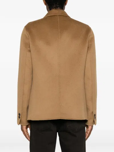 Hōsio Double-breasted Buttoned Blazer In Brown