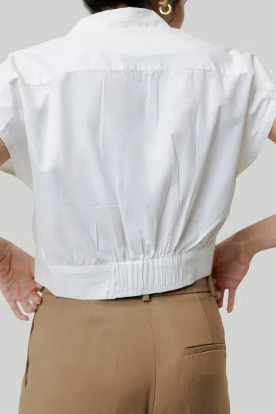 Reistor Oversized Crop Shirt In White