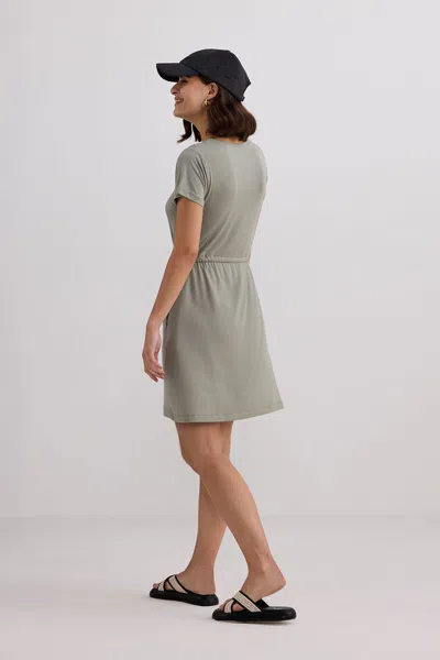 Reistor Drawstring Short T-shirt Dress In Frost & Mist