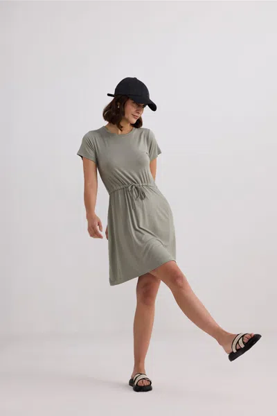 Reistor Drawstring Short T-shirt Dress In Frost & Mist