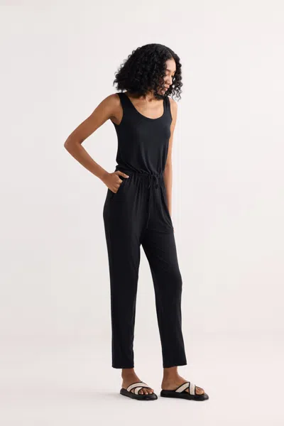 Reistor Relaxed Drawstring Jumpsuit In Black