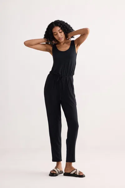 Reistor Relaxed Drawstring Jumpsuit In Black
