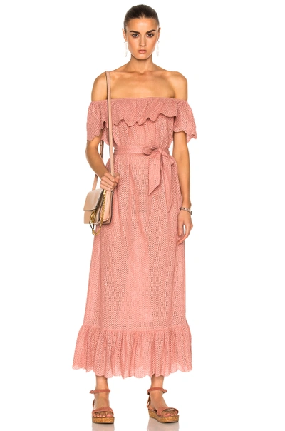 Shop Marysia Off Shoulder Dress In Pink