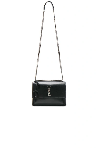 Shop Saint Laurent Medium Monogramme Sunset Chain Bag In Black