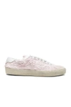 SAINT LAURENT COURT CLASSIC STAR LEATHER SNEAKERS IN PINK.,472097 GUP10