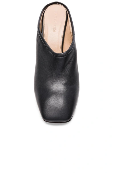Shop Helmut Lang Square Toe Leather Mules In Black