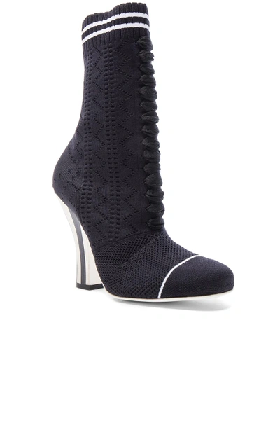 Shop Fendi Knit Booties In Black