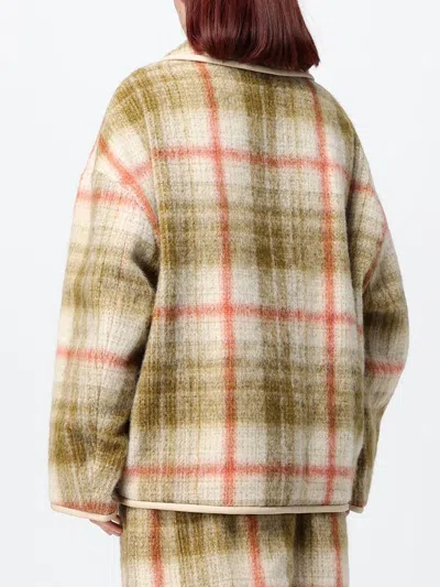 Tela Check-pattern Peter-pan Collar Jacket In Multi