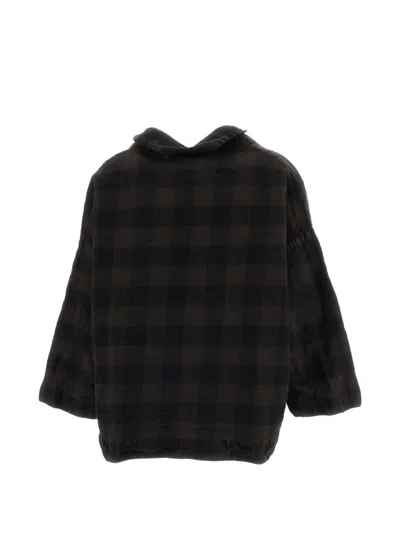 Daniela Gregis Check-pattern Wool Jacket In Brown