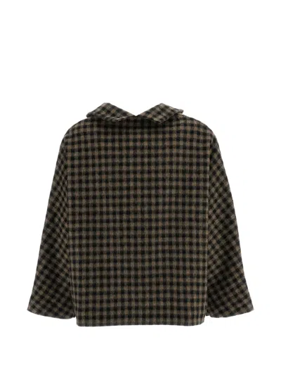 Daniela Gregis Peony Check Wool Jacket In Brown