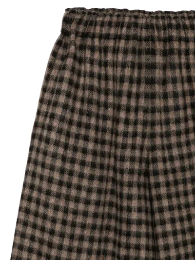 Daniela Gregis Check Wool Trousers In Brown