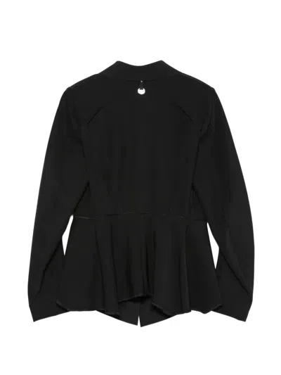 High Peplum-hem Single-breasted Jacket In Black
