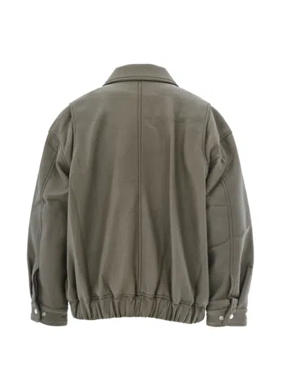 Agolde Grained-effect Bomber Jacket In Green