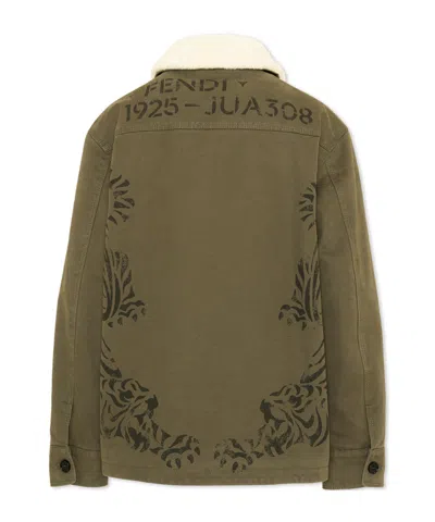 Fendi Collared Jacket In Green