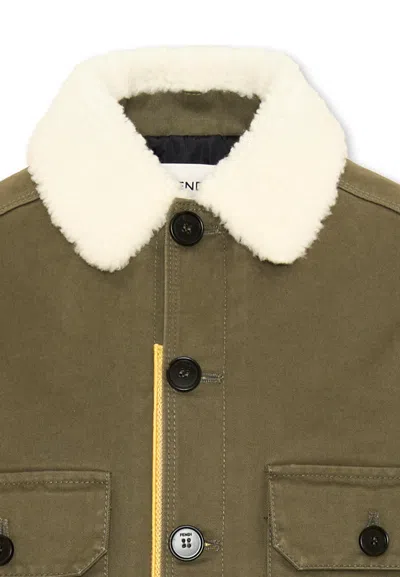 Fendi Collared Jacket In Green