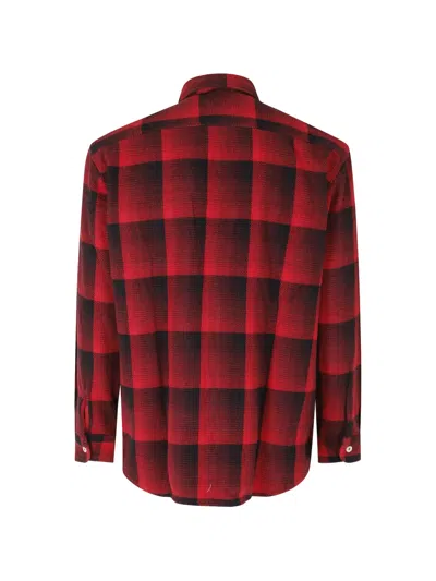 Edwin Work Check-pattern Flannel Shirt In Red