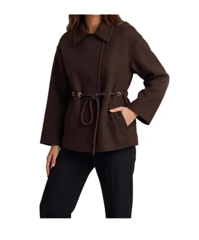 Bash Drawstring-waist Parka In Brown