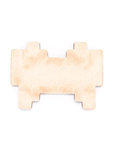 Anya Hindmarch Embellished Suede Mini Space Invaders Sticker In Blue