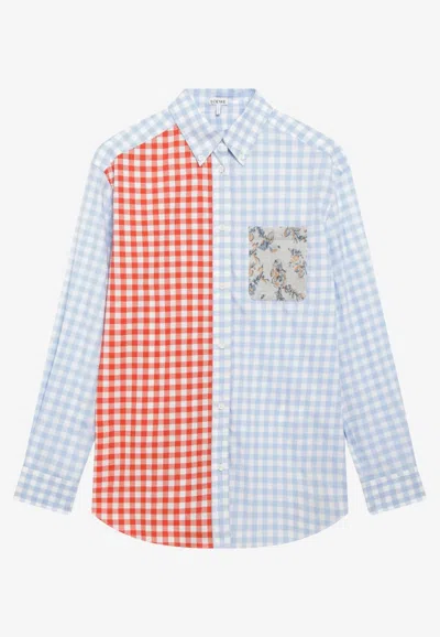 Loewe Patchwork Check Shirt In Multi