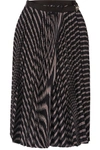SACAI Pleated striped twill wrap skirt