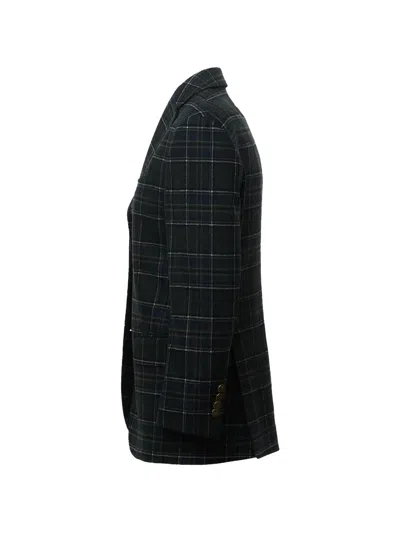 Saulina Check-pattern Blazer In Blue