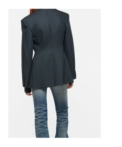 Acne Studios Pinstripe Wool Suit Jacket In Pattern
