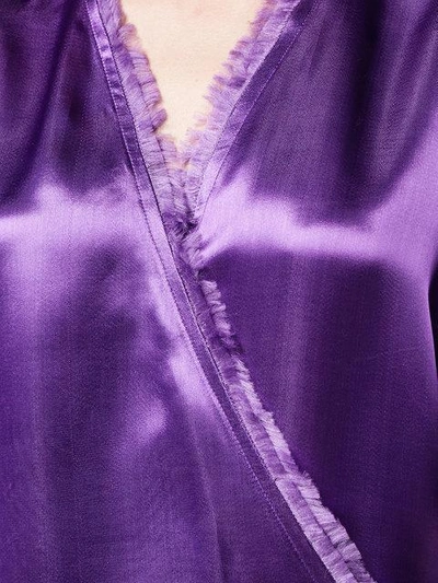 Shop Attico Raquel Wrap Dress In Purple