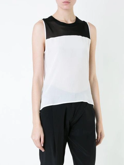 Shop Barbara Bui Bicolour Tank In White