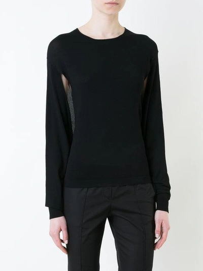 Shop Barbara Bui Sheer Detail Jumper In Black