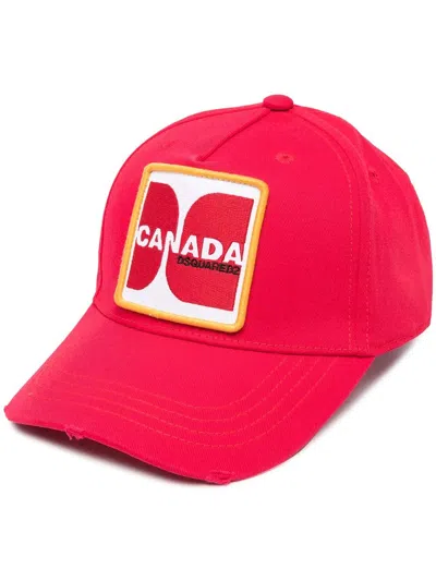 Dsquared2 Bcm041505c00001 Canada Patch Cap In Red