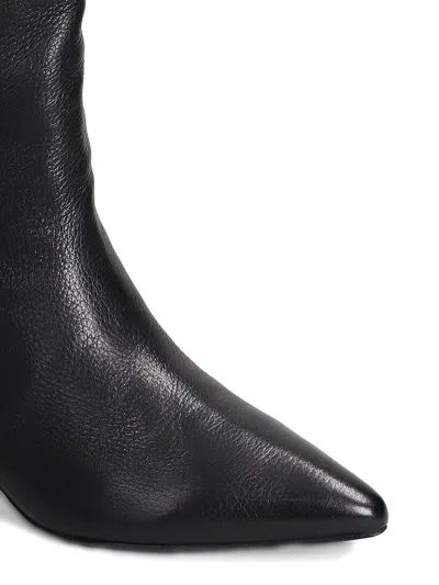 Ash Violet High Heels Boots In Black Leather In Black